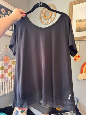 RBX Black Short Sleeve Mesh-Hem Active Tee